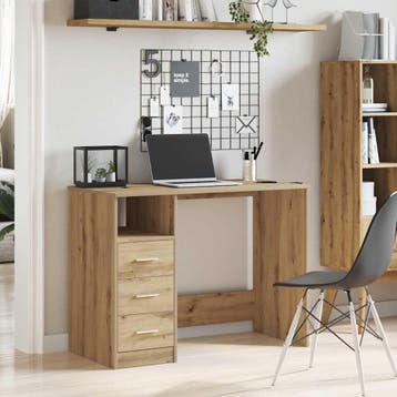 vidaXL Bureau 102x50x76 cm bewerkt hout artisanaal, Huis en Inrichting, Verzenden, Nieuw