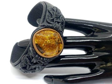 Luxe exclusif – Bracelet manchette en cuir tressé artisanal