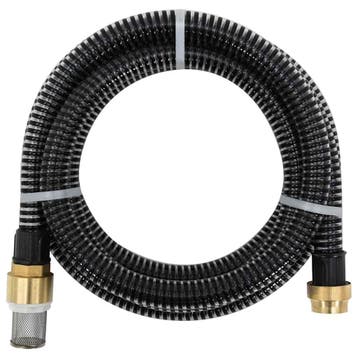 vidaXL Zuigslang met messing koppelingen 1,1 7 m PVC zwart, Verzenden, Nieuw