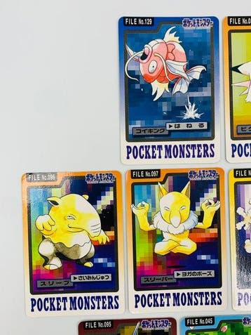 Pokémon - 9 Card - Vintage Japanese 1996 - Carddass Set of 9, Nieuw