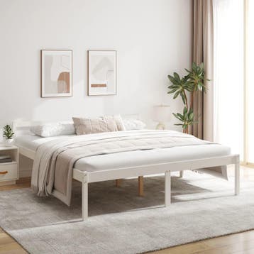 vidaXL Seniorenbed massief grenenhout wit 200x200 cm, Verzenden