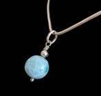 Ensemble en Larimar et argent 925. Fabrication artisanale.