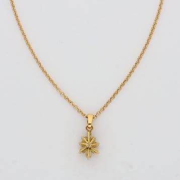 Collier - 14 carats Or jaune - Saphir / Diamant, Handtassen en Accessoires, Kettingen, Nieuw