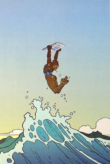 Moebius - 1 Offset Print - Bulles dEcume - La Vague, Boeken, Nieuw
