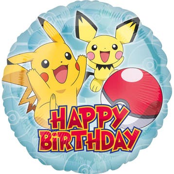 Pokemon Helium Ballon Happy Birthday 43cm leeg, Verzenden