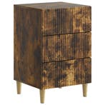 vidaXL Nachtkastje Gerookt eiken 43 x 41 x 66,5 cm Bewerkt, Verzenden, Nieuw