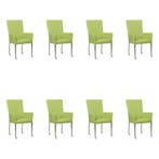 Set van 8 Leren eetkamerstoelen Deal met armleuning -, Ophalen of Verzenden, Nieuw, Leer, Eén