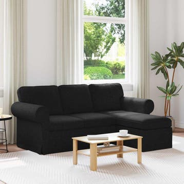 vidaXL bank / zetel Zwart 195 x 138 x 80 cm Stof, Huis en Inrichting, Verzenden, Nieuw