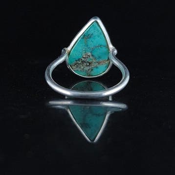 Turquoise - Zilver - Ring