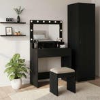vidaXL Kaptafel met plank Zwart Eiken 75,5 x 41 x 135 cm, Verzenden