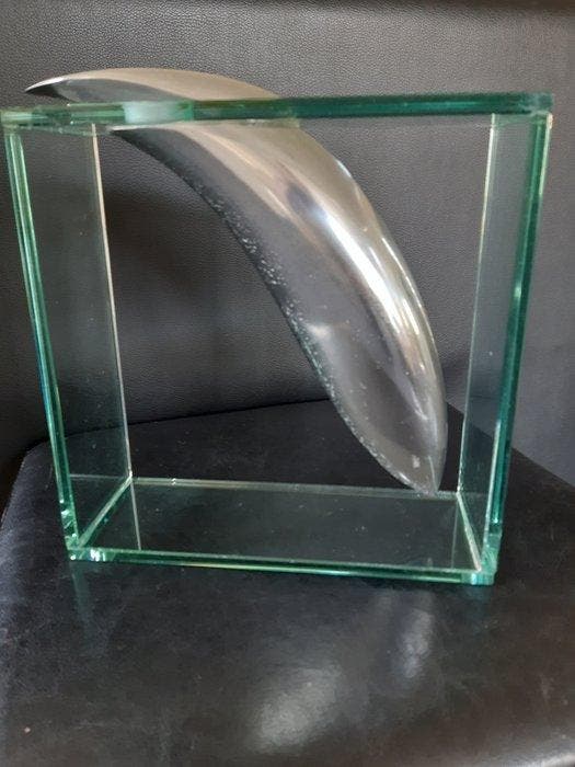 Lisa Mori - Vase - Aluminium, Cristal, Antiquités & Art, Antiquités | Meubles | Chaises & Canapés