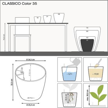 LECHUZA CLASSICO bloempot kleur 35 zandbruin 1325 (Tuin), Ophalen of Verzenden, Nieuw