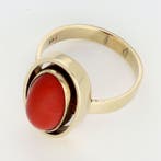 Ring - 8 karaat Geel goud - Bloedkoraal., Nieuw