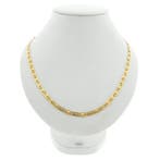 Tricolor gouden marineschakel ketting, Handtassen en Accessoires, Kettingen, Ophalen of Verzenden, Gebruikt, Overige kleuren, Goud