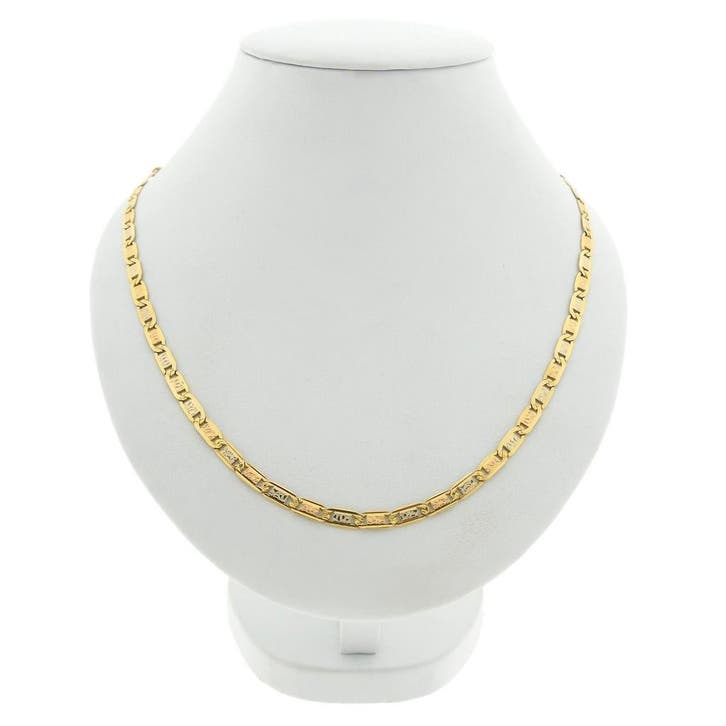 Tricolor gouden marineschakel ketting, Bijoux, Sacs & Beauté, Colliers, Enlèvement ou Envoi
