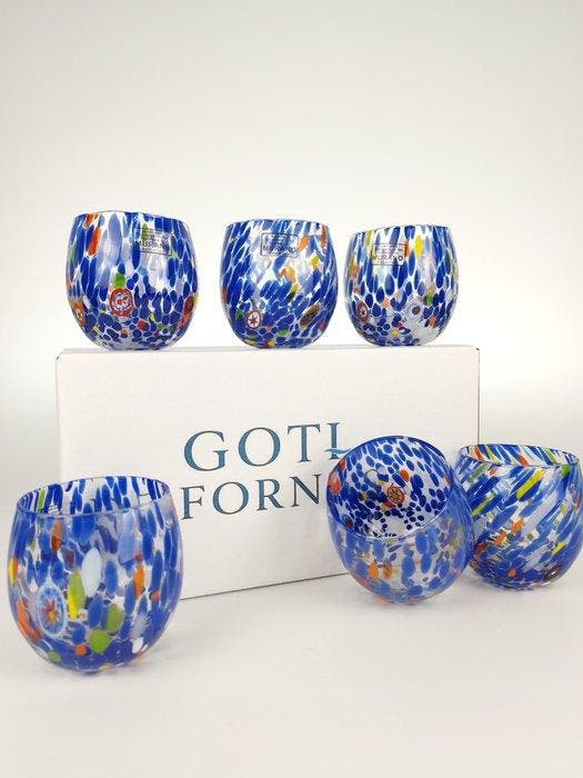 LAGUNA - Drinkservies (6) - Muranoglas - 6 GOTI ROUND, Antiek en Kunst, Antiek | Meubels | Tafels