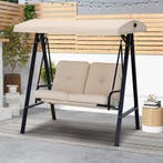 AECOJOY 2-zits outdoor terras schommelstoel, baldakijn schom, Verzenden