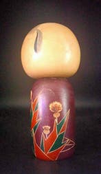 Yuji Kawase. - Beeldje, Zeldzame vintage creatieve kokeshi|