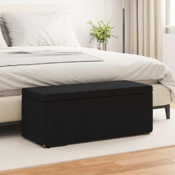 vidaXL Kruk Zwart 101 x 41 x 40 cm Stof en Geëngineerd Hout, Huis en Inrichting, Barkrukken, Verzenden, Nieuw