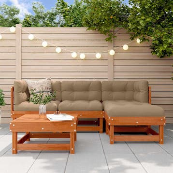 vidaXL Tuin loungeset 15 st Wasbruin Massief grenenhout, Verzenden