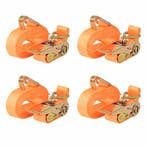 vidaXL Spanbanden 0,4 ton 6mx25mm oranje 4 st, Doe-het-zelf en Bouw, Verzenden, Nieuw