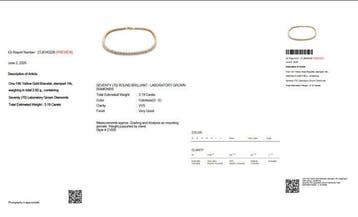 Sans prix de réserve - Bracelet de tennis - 14 carats Or