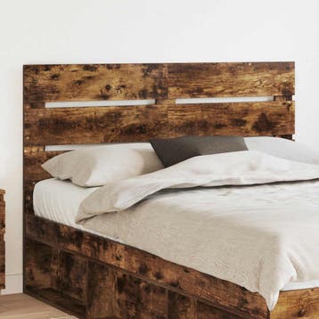 vidaXL Hoofdbord Rook Eiken Bewerkt hout, Verzenden, Nieuw