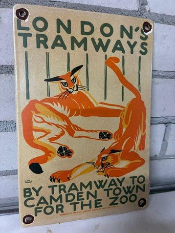 London’s Tramways – Camden Town Zoo – emaille reclamebord –