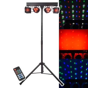 Refurbished Qtx Oplaadbare LED Derby &amp; Par Bar Statief