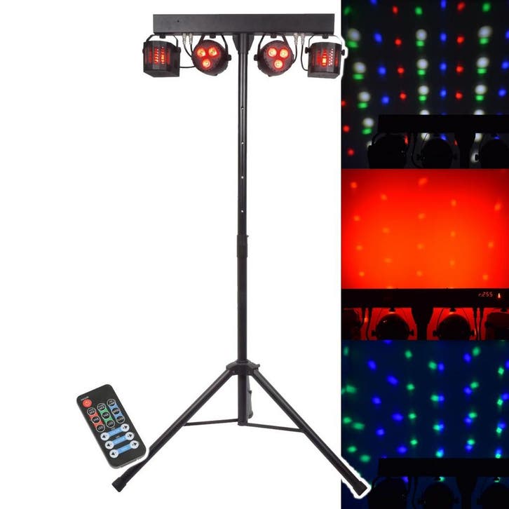Refurbished Qtx Oplaadbare LED Derby &amp; Par Bar Statief, Muziek en Instrumenten, Licht en Laser