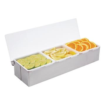Ingrediëntenbak RVS met 3 bakjes | 2,8L | 460152x76(h)mm, Verzenden