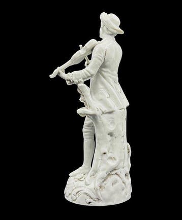 Beeldje - Antica statuina in porcellana bianca – Giovane
