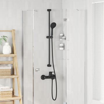 vidaXL Douche Systeem Set Zwart 100 cm Roestvrij staal, Verzenden