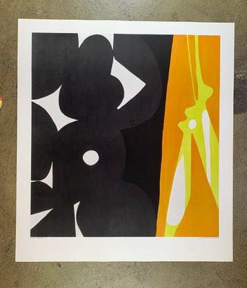 Ernst Wilhelm Nay - Black yellow - Collotype 60/70ies - 89 x, Antiek en Kunst