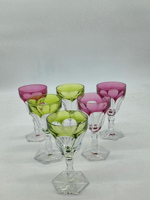 Val Saint Lambert - Wijnglas (6) - Kristal, Antiek en Kunst, Antiek | Glaswerk en Kristal