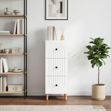 vidaXL Ladekast Wit 33 x 34,5 x 90 cm Bewerkt hout, Huis en Inrichting, Kasten | Overige, Verzenden, Nieuw