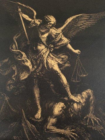 San Michele Vincitore – Afdruk op leer 85,00 × 68,00 cm -