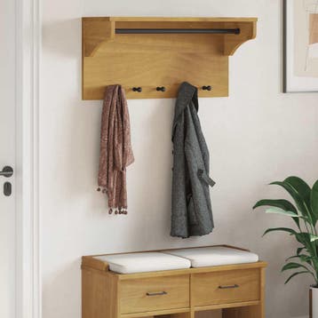 vidaXL Wandkapstok SANDNES 87x30x42 cm massief grenenhout, Verzenden