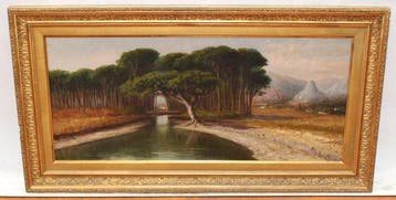 Fernando Martínez Checa (1858-1933) - Atardecer en el pinar