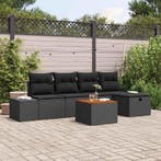 vidaXL Tuinbank Set met kussen met opslag 6 pcs Zwart poly, Verzenden, Nieuw