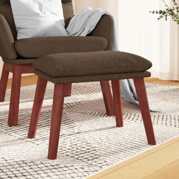 vidaXL Voetenbank 45x29,5x35 cm stof bruin, Verzenden