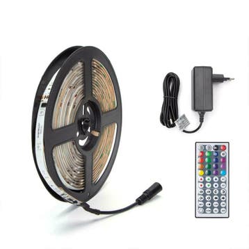 Digitale RGB LED Strip 5Mtr IP65 12V Complete set Euro, Verzenden, Nieuw