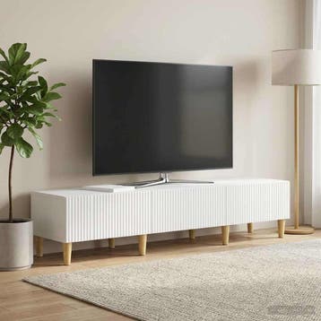vidaXL TV Kast met lade Hoogglans Wit 147 x 34,5 x 30 cm, Huis en Inrichting, Verzenden, Nieuw