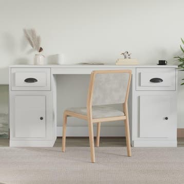 vidaXL Bureau met kast bewerkt hout wit, Huis en Inrichting, Verzenden, Nieuw