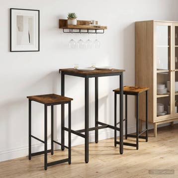 vidaXL Barkruk 2 st Gerookt eiken 40 x 32 x 74 cm Bewerkt, Huis en Inrichting, Barkrukken, Verzenden, Nieuw