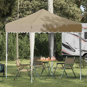 vidaXL Pop-up Feesttent 195 x 195 x 245 cm Crèmekleurig, Tuin en Terras, Verzenden, Nieuw