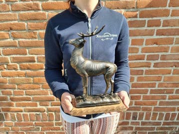 Statue, Large Deer Iron - 32 cm - Bois, Fer - 2026