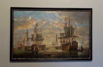 École britannique (XX) - Grande battaglia navale - cm 85x130