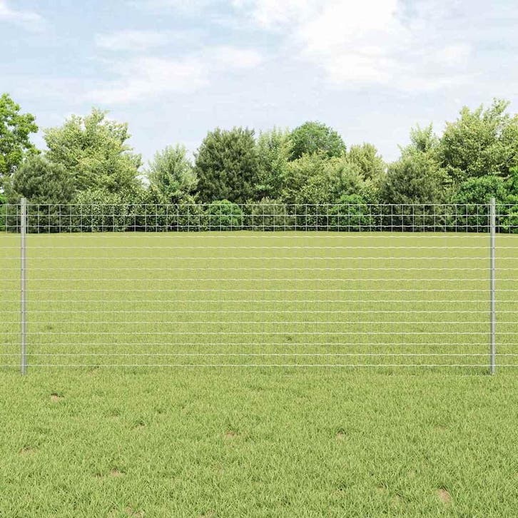 vidaXL Ingegraven hekpaal 44 st Zilverkleurig 120 cm, Jardin & Terrasse, Poteaux, Poutres & Planches, Envoi