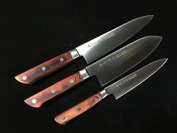 New Set of 3 Noshu Masamune Japanese Knives - Santoku,